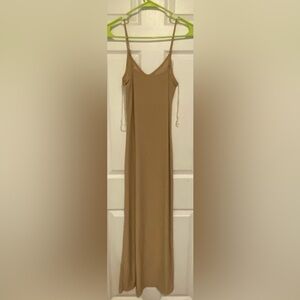 Elegant Tan Maxi Dress